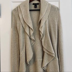 Ruffled open cardigan